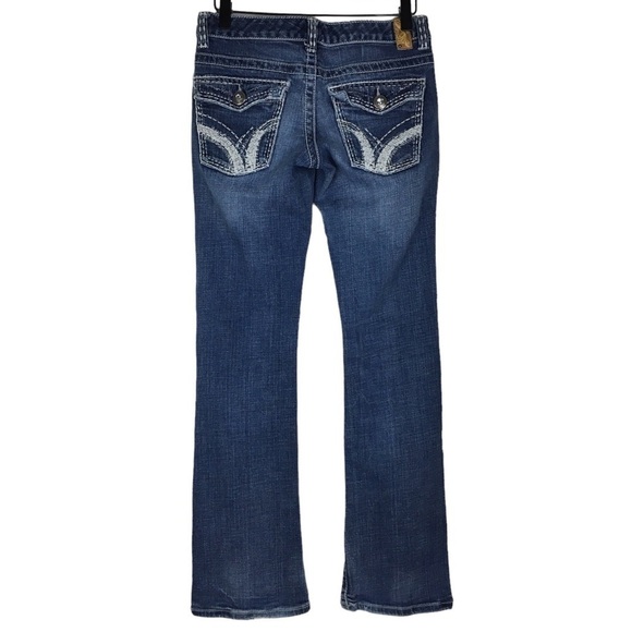 MAURICES Jeans Bootcut Embroidered Bling Flap Pockets Juniors Size 1/2 Regular - Picture 4 of 10